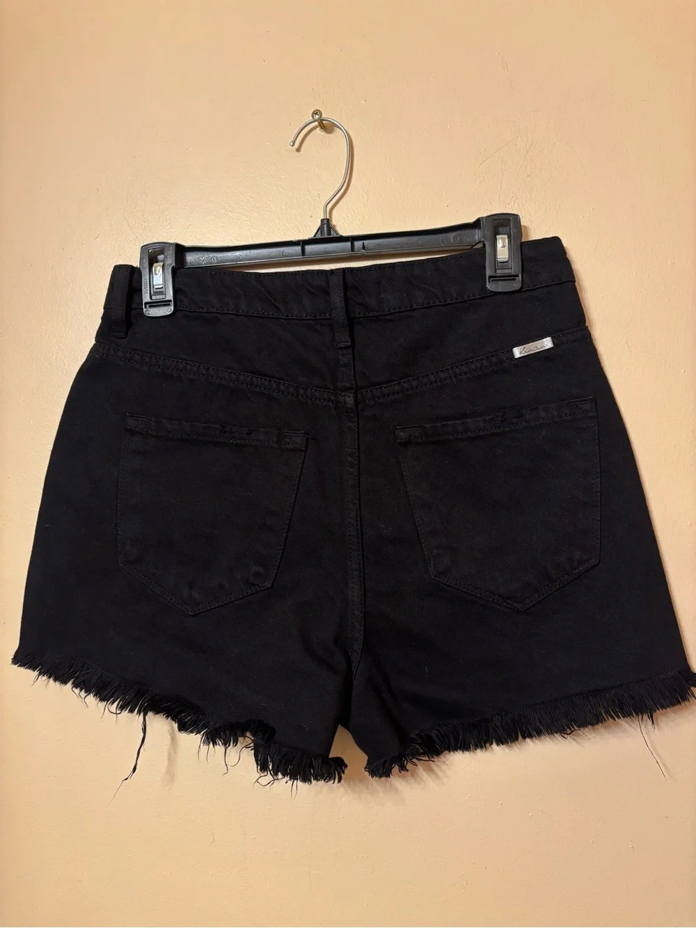 Kancan Black Distressed High-Rise Denim Shorts size m